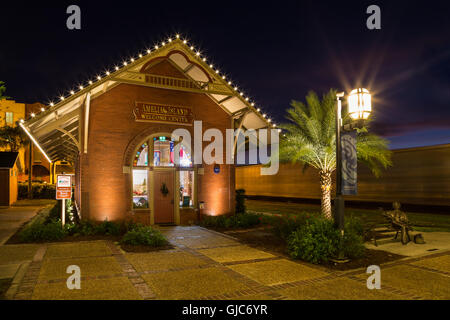 Weitergabe von Fernandina Train Station, Amelia Island, Florida Stockfoto