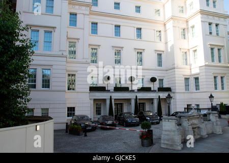 Das Lanesborough Hotel Belgravia Bezirk im Westen Londons in der City of Westminster Royal Borough of Kensington und Chelsea Stockfoto