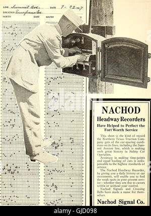 Die Ausgabe 1917 des Electric Railway Journal bietet Einblicke in die Elektrobahnindustrie, einschließlich technologischer Fortschritte, technischer Praktiken und Updates zur Erweiterung elektrisch betriebener Transportsysteme. Stockfoto