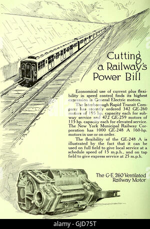 Das Electric Railway Journal (1916) befasst sich mit der Entwicklung und dem Betrieb elektrischer Eisenbahnen und liefert technische Details, Fortschritte und Herausforderungen im Transportsektor während des frühen 20. Jahrhunderts. Stockfoto