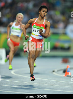 Rio De Janeiro, Brasilien. 14. August 2016. Salwa Eid Naser von Bahrain tritt während der Frauen 400m Halbfinale der Athletic, Leichtathletik-Veranstaltungen während der Rio 2016 Olympischen Spiele im Olympiastadion in Rio De Janeiro, Brasilien, 14. August 2016. Foto: Lukas Schulze/Dpa/Alamy Live News Stockfoto