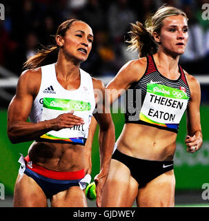 Rio De Janeiro, BH. 14. August 2016. Jessica Ennis-Hill (GBR) im Siebenkampf der Damen 200m in die 2016 Olympics Summer Games konkurrieren. Chase Sutton/Dom/Alamy Live-Nachrichten Stockfoto