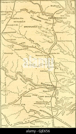 Ein Werk aus dem 19. Jahrhundert, das eine Tour durch den Süden der Vereinigten Staaten anbietet und deren Schlachtfelder, zerstörte Städte und den Zustand der Region nach dem Bürgerkrieg dokumentiert, einschließlich Aspekte der Landwirtschaft und der Gesellschaft. Stockfoto