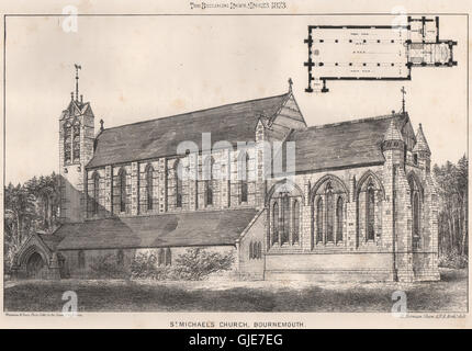 St. Michaels Kirche, Bournemouth; R. Norman Shaw, Architekt. Dorset, 1873 Stockfoto