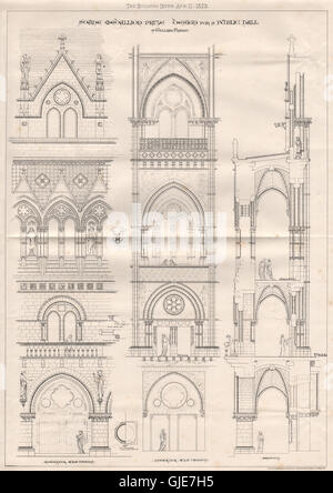 Soane Medaillon Preis Design für ein Public Hall; Drucken Sie von William Frame 1873 Stockfoto