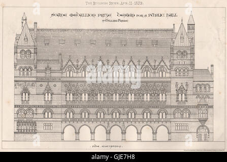 Soane Medaillon Preis Design für einen öffentlichen Saal; William Frame; Seite, 1873 Stockfoto