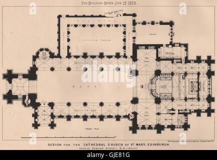Kathedrale St. Marienkirche, Edinburgh, George Edmund Street; Architekt, 1873 Stockfoto