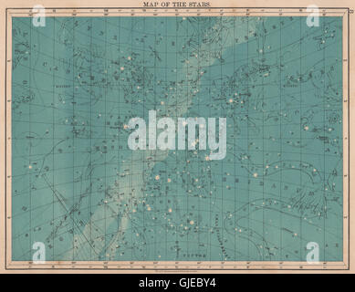 ASTRONOMIE. Sternenkarte Krebs Eridanua Orion Auriga Lynx Canis Major. JOHNSTON, 1906 Stockfoto