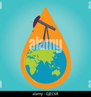Ölpumpen in der Welt Stock Vektor