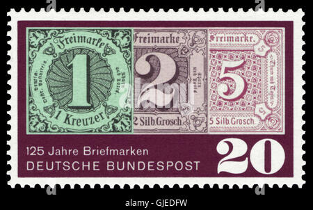 Dbp 125 Jahre Briefmarken 20 Pfennig 1965 Stockfoto Bild 170048946