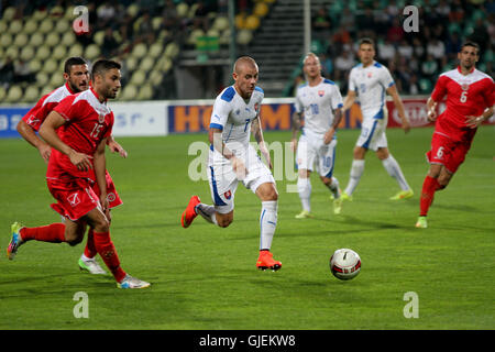 Der Slowakei Vladimir Weiss (im Zentrum) mit dem Ball während der Fußball-freundliche match Slowakei Vs Malta 1: 0. Stockfoto