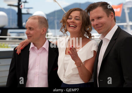 Schauspieler Jarkko Lahti, Oona Airola und Eero Milonoff der glücklichste Tag In das Leben von Olli Maki Film Foto rufen Sie 2016 Stockfoto