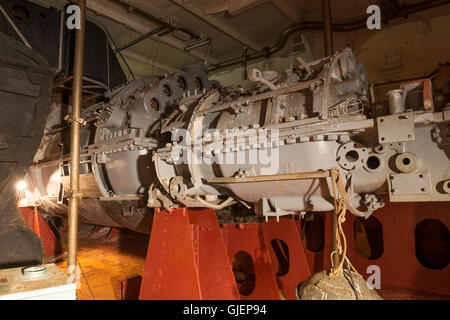 Im Maschinenraum auf der HMS Caroline, im Titanic Quarter, Belfast Stockfoto