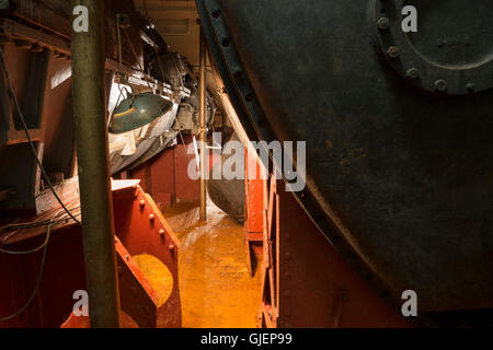 Im Maschinenraum auf der HMS Caroline, im Titanic Quarter, Belfast Stockfoto