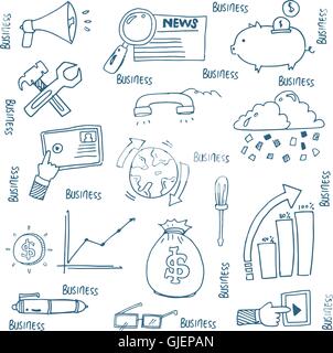 Doodle von Hand zeichnen Geschäft symbol Stock Vektor
