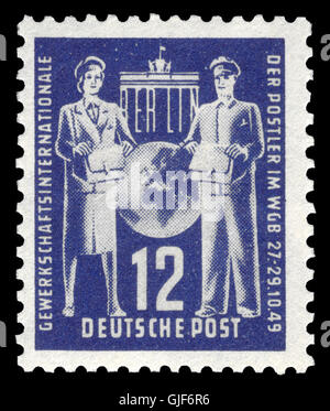 DDR 1949 243 Gewerkschaftsvereinigung der Post Stockfoto