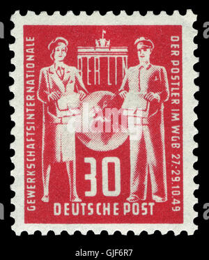 DDR 1949 244 Gewerkschaftsvereinigung der Post Stockfoto