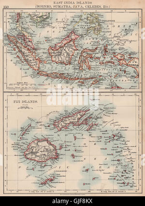 OSTINDIEN & FIDSCHI. Borneo Sumatra Java Celebes Malaya Philippinen, 1906-Karte Stockfoto