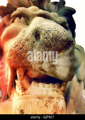 Nahaufnahme der Löwenstatue Stockfoto