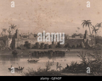 BRITISCH-INDIEN. Blick auf den Palast von Agra, vom Fluss. Agra Fort, 1858 Stockfoto