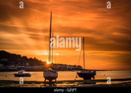 Appledore August Sonnenuntergang Stockfoto