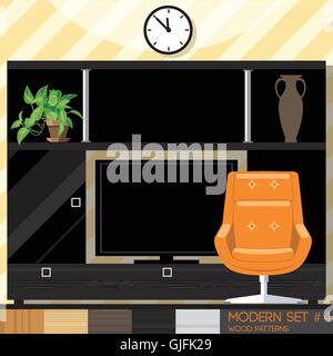 Modernen Stil gesetzt, flache Einrichtungsstil. Digitale Vektor-Bild Stock Vektor