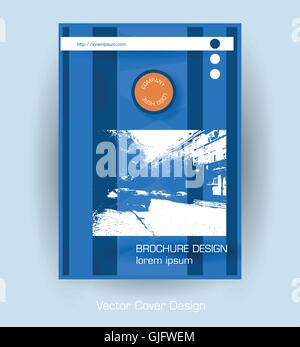 blaue Farbe Broschüre Cover Design Vorlage abstrakte Vektor-illustration Stock Vektor