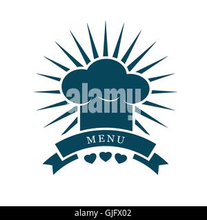 Koch Mütze Menü Logo-Vektor-illustration Stock Vektor