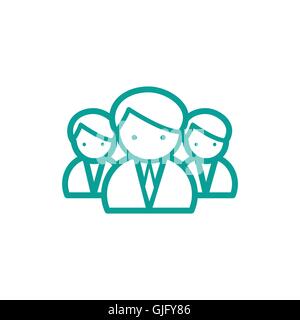 Ärzteteam dünne Liniensymbol auf Beige Hintergrund isoliert Stock Vektor