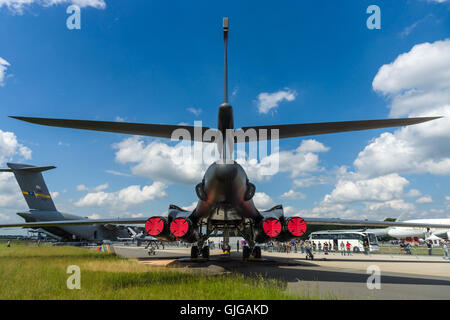 Ein vierstrahliges Überschall Variable-Sweep Flügel, strahlgetriebenen schwere strategische Bomber Rockwell B-1 b Lancer. US Air Force. Stockfoto