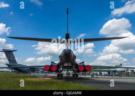 Ein vierstrahliges Überschall Variable-Sweep Flügel, strahlgetriebenen schwere strategische Bomber Rockwell B-1 b Lancer. US Air Force. Stockfoto