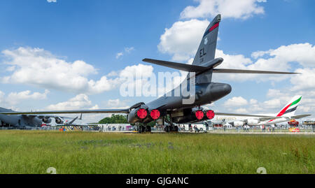 Ein vierstrahliges Überschall Variable-Sweep Flügel, strahlgetriebenen schwere strategische Bomber Rockwell B-1 b Lancer. US Air Force. Stockfoto