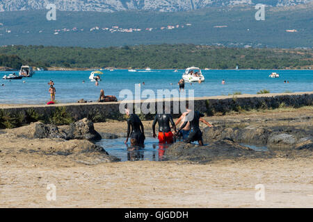 Bucht von Soline in Insel Krk, Kroatien Stockfoto