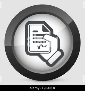 Signierte Dokumentsymbol Stock Vektor