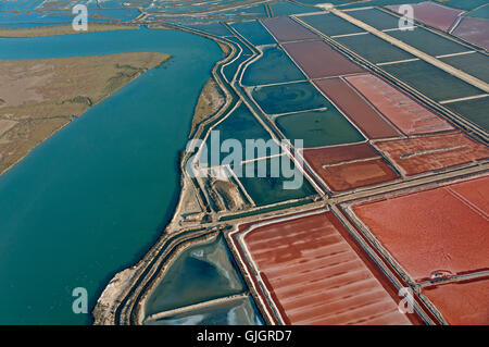 Luftaufnahme der Saline und Guadalete Fluss, El Puerto De Santa Maria Cadiz Provinz, Region von Andalusien, Spanien, Europa Stockfoto