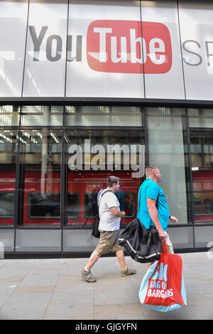 Kings Cross, London, UK. 16. August 2016. Neuer YouTube-Raum in den Google-Büros in Kings Cross. Stockfoto