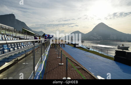 Rio De Janeiro, Brasilien. 16. August 2016. . Womens Kajak Doppel 500m. B-final. Lagoa See. Rio De Janeiro. Brazilien. 16.08.2016. Bildnachweis: Sport In Bilder/Alamy Live-Nachrichten Stockfoto