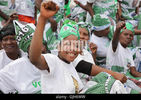 Lusaka, Sambia. 16. August 2016. Anhänger der sambischen Präsidenten