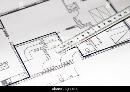 Plan-Tool Handwerker Stockfoto