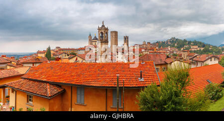 Oberstadt Citta Alta, Bergamo, Lombardei, Italien Stockfoto