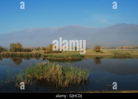 Lake Kerkini und Belassiza-Gebirge, Griechenland Stockfoto