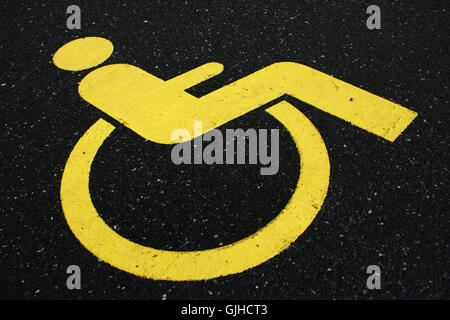 Behindertenparkplatz Stockfoto