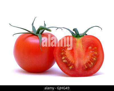 eine halbe Tomate Stockfoto