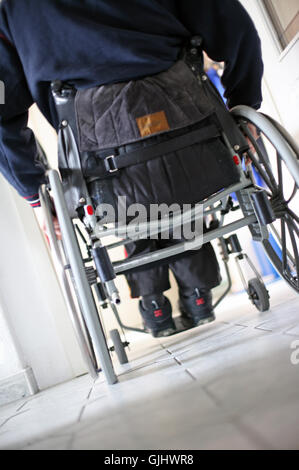 starke Rollstuhl Rollstuhlfahrer Stockfoto