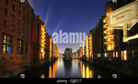 Speicherstadt in hamburg Stockfoto