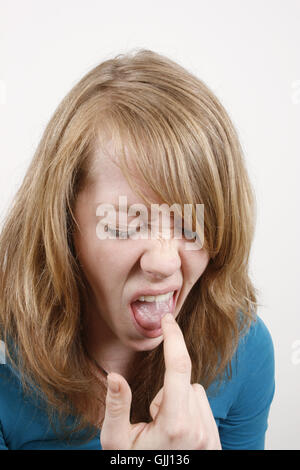 Frau Finger menschlichen Stockfoto