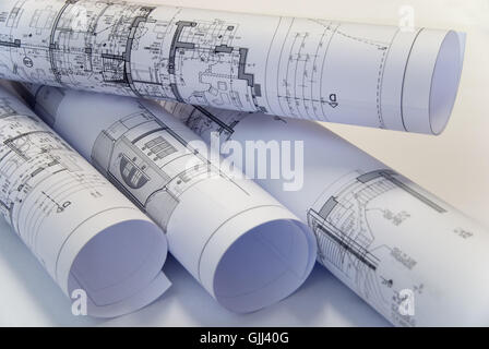 Baupläne Stockfoto