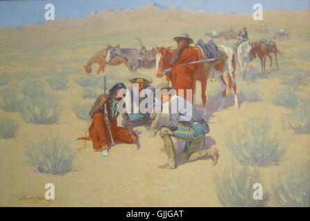 "Eine Karte in den Sand" von Frederic Remington, Cincinnati Art Museum Stockfoto