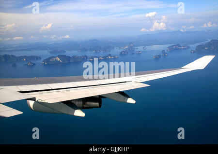 Flug über die Inseln von thailand Stockfoto
