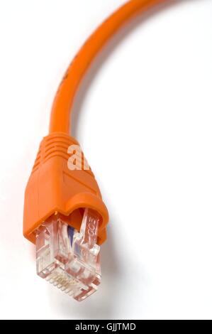 isolierte Kabel-lan Stockfoto